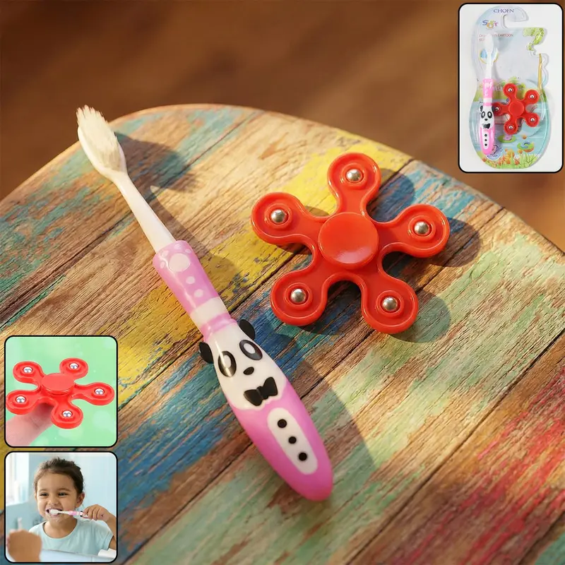 Engaging Kids' Toothbrush & Fidget Spinner Playset For Sensory Development 1