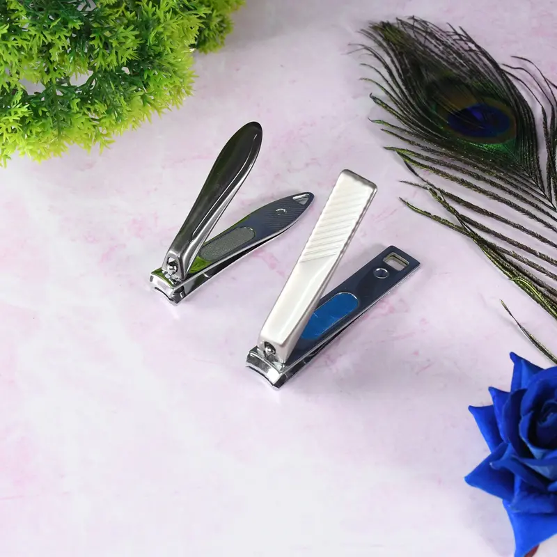 Ergonomic Stainless Steel Folding Nail Clipper Set With Dual-Function Nail File (1 Pc, Style-Variety Pack) 1
