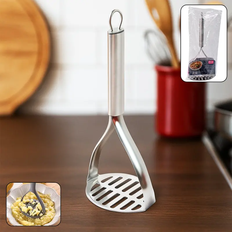 Ergonomic Stainless Steel Potato Masher – Supermom Kitchen Essential, 1-Piece 1
