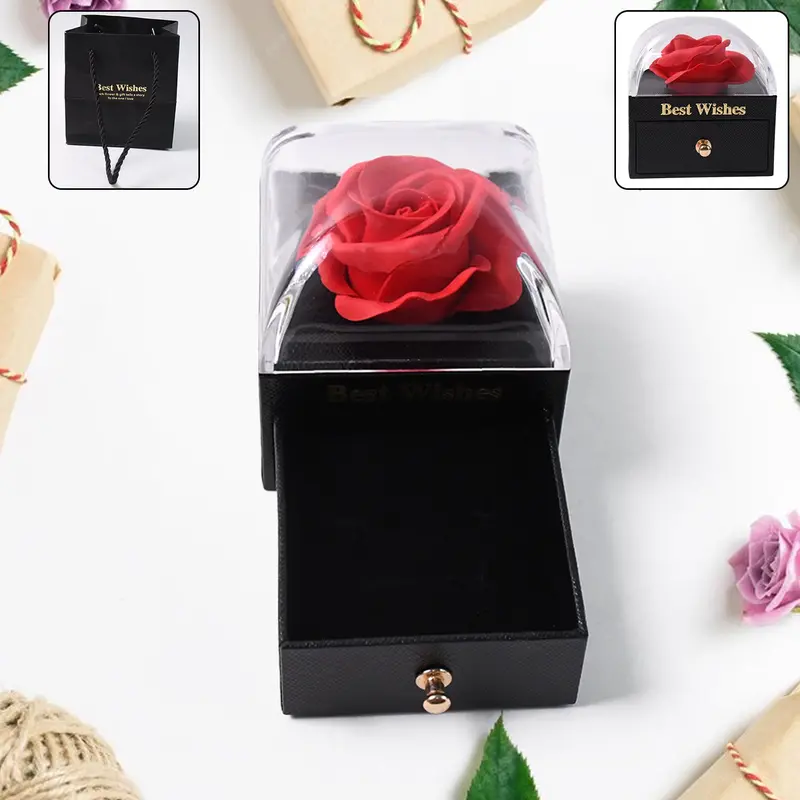 Eternal Preserved Rose In Elegant Drawer-Style Gift Box 1