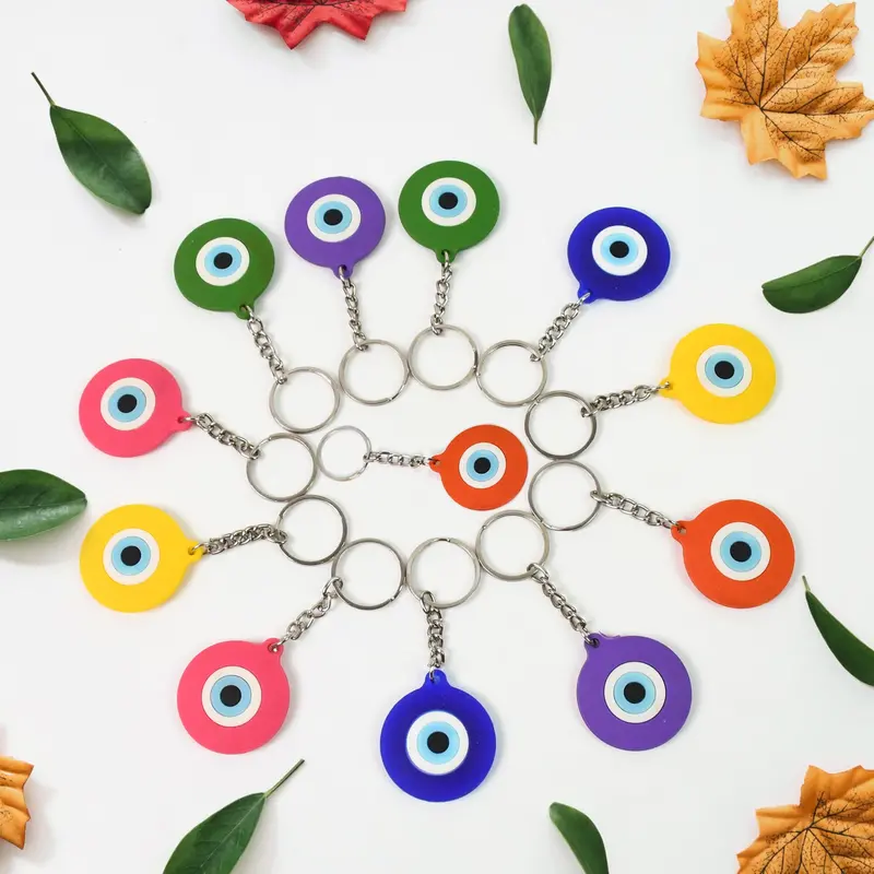 Evil Eye Charm Keychain Assortment – 12-Piece Silicone Protection Set 1
