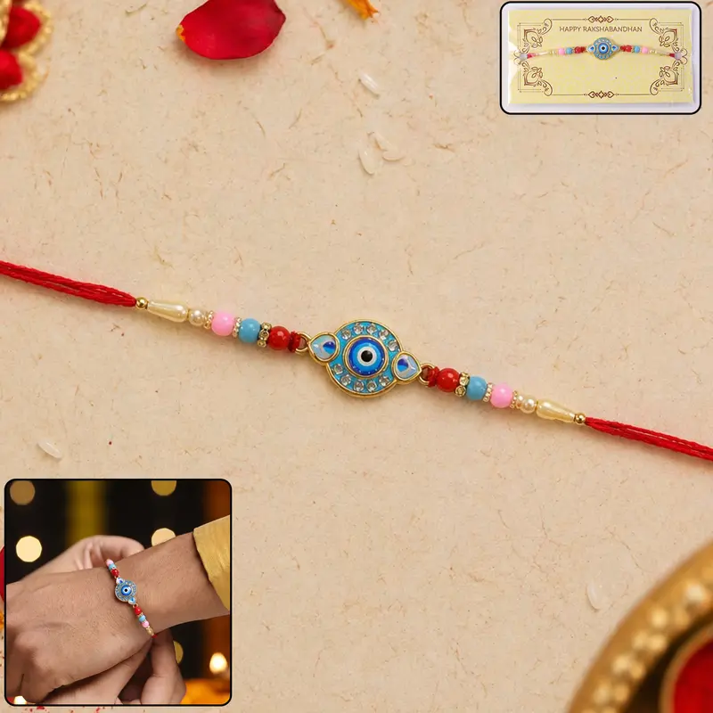 Evil Eye Protection Rakhi – Stylish Modern Designer Bracelet For Brothers 1