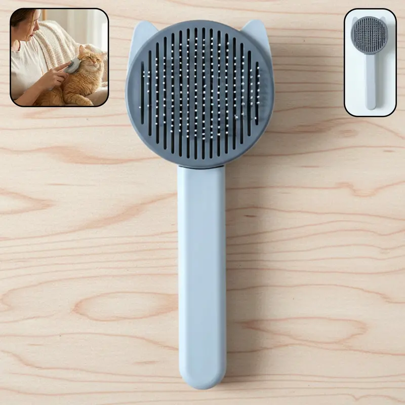 Fine-Tooth Pet Hair Removal Comb – Soft Needle-Style Deshedding Brush 1