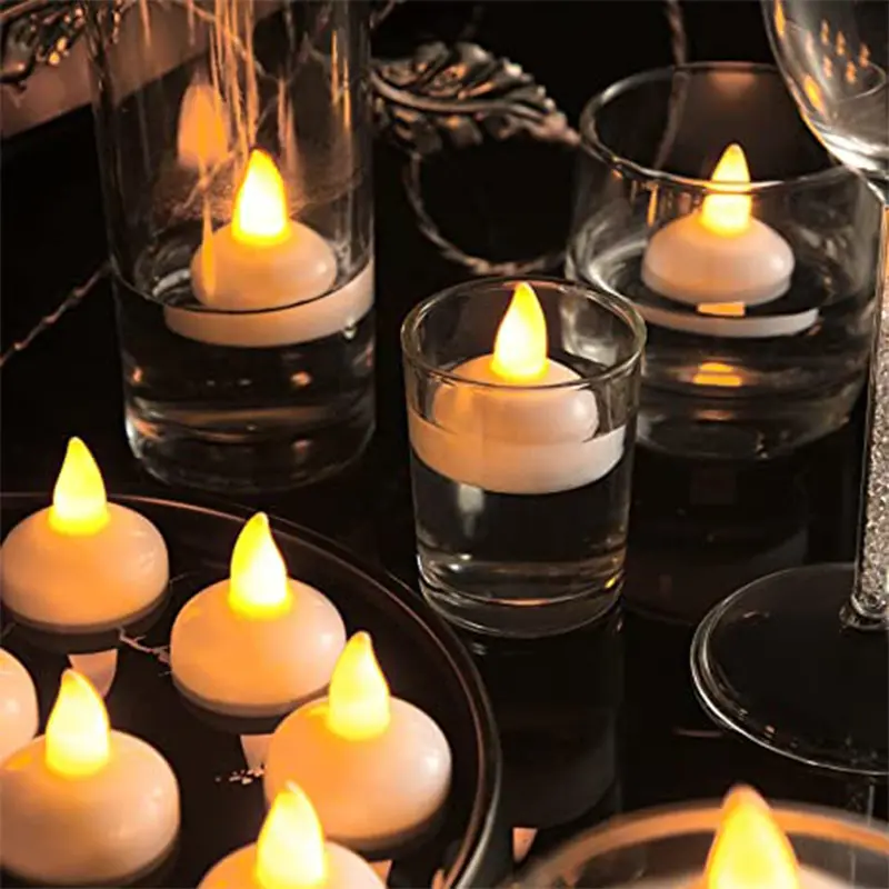 Flameless Floating Led Tea Light Candles – Battery-Operated Set Of 8 In Display Box 1