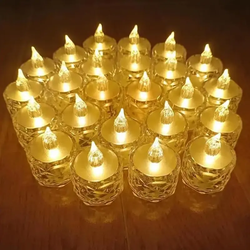 Flameless Led Tealight Candles – Acrylic Battery-Operated Decor Lights (24-Pack) 1