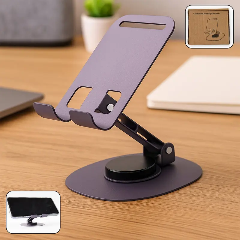 Flexible 360° Rotating Phone Stand – Foldable Aluminum Mobile Device Holder 1