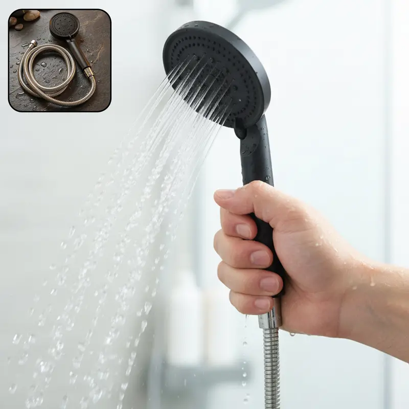 Flexible Handheld Shower Head With Stainless Steel Hose – 143 Cm Reach 1