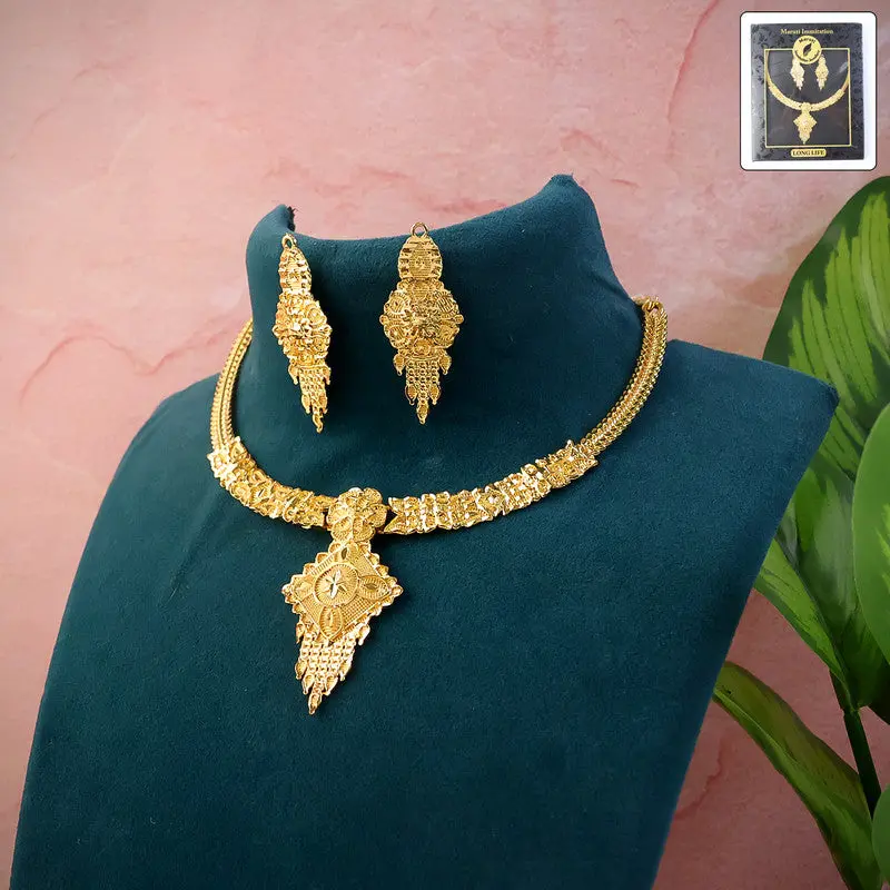 Floral Drop Choker Necklace – Festive & Wedding-Ready Ensemble 1