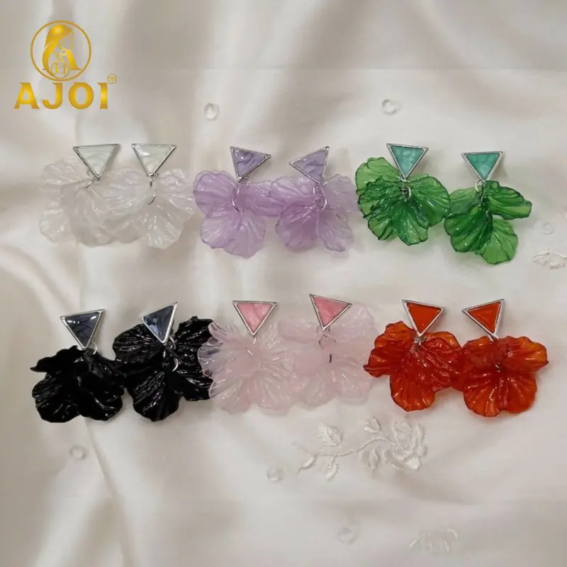 Floral-Inspired Gemstone Drop Earrings – 6-Piece Curated Set 1