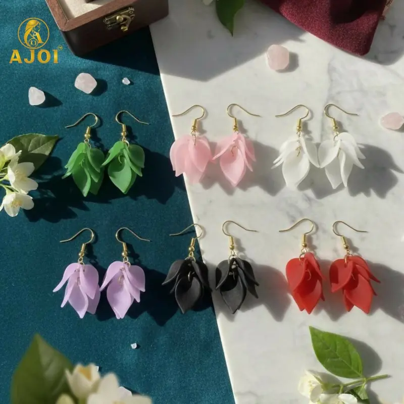 Floral Multi-Petal Kati Drop Earrings – Set Of 6 Luxury Styles 1