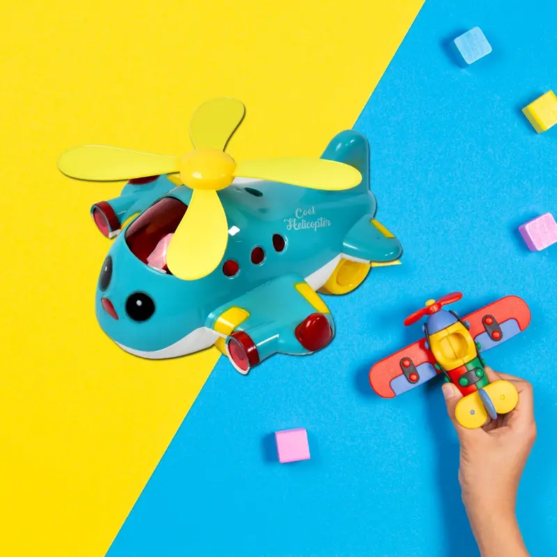 Flying-Themed Musical Toy: Helicopter & Airplane Combo For Toddlers 1