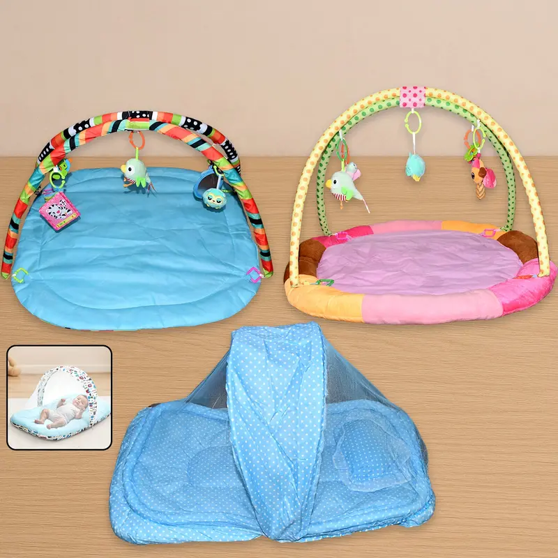 Foldable Baby Play Gym And Dual-Use Sleeping Mat – Assorted Patterns 1