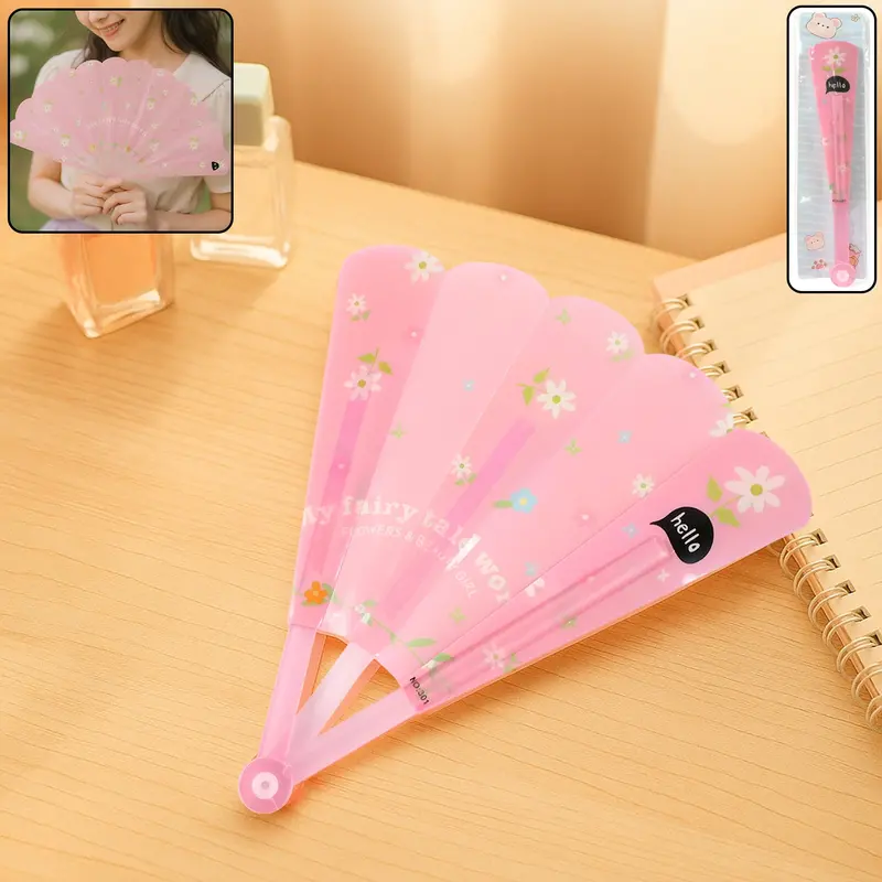 Foldable Floral-Print Hand Fan 1