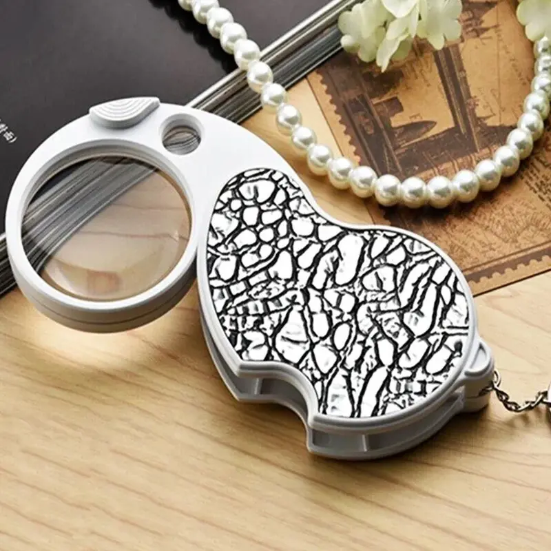 Foldable Led Keychain Magnifier With Dual Zoom Lens And Built-In Light 1
