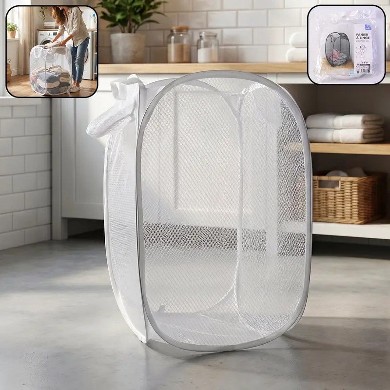 Foldable Mesh Laundry Hamper – Slim 32X56 Cm Vertical Laundry Bag 1