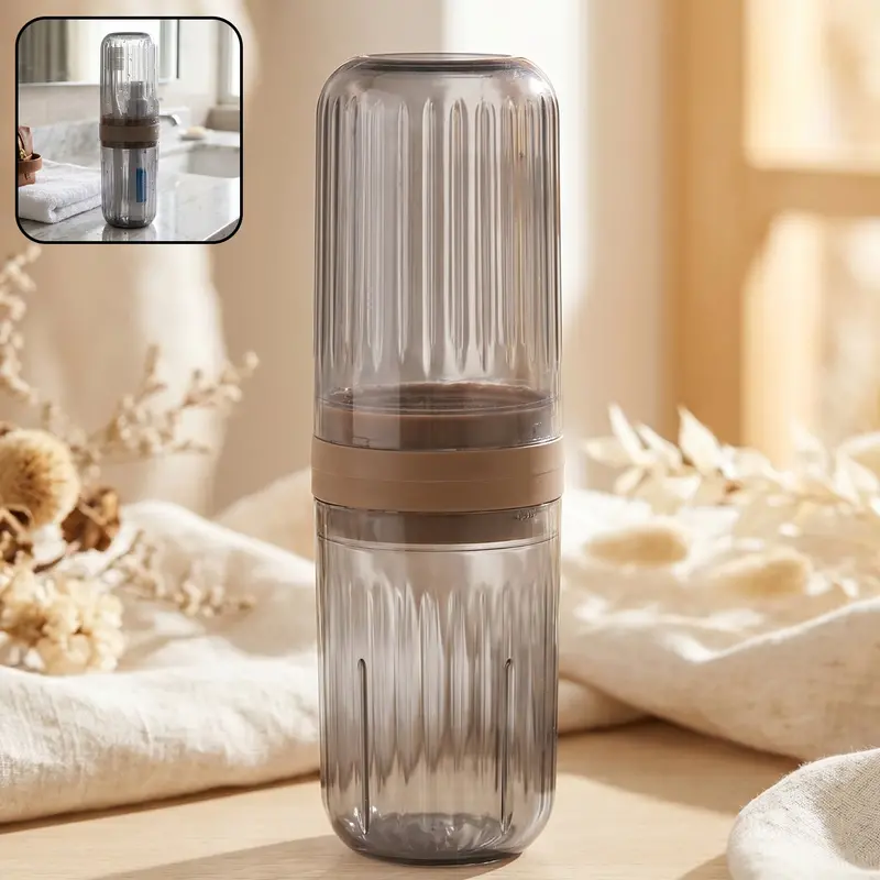Foldable Portable Toothbrush Holder – Compact Travel Toothbrush Case With Mirror 1
