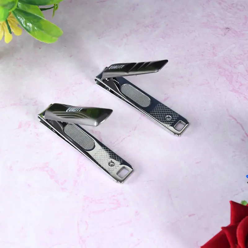 Foldable Stainless Steel Nail Clippers With Integrated Nail File – Precision-Ground Blades (1 Pc) 1