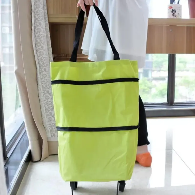 Foldable Trolley Shopping Cart Bags For Travel, Luggage & Grocery Transport 1