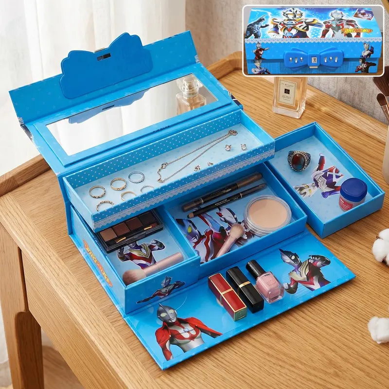 Foldable Vanity Box With Mirror – Makeup & Jewelry Organizer 1