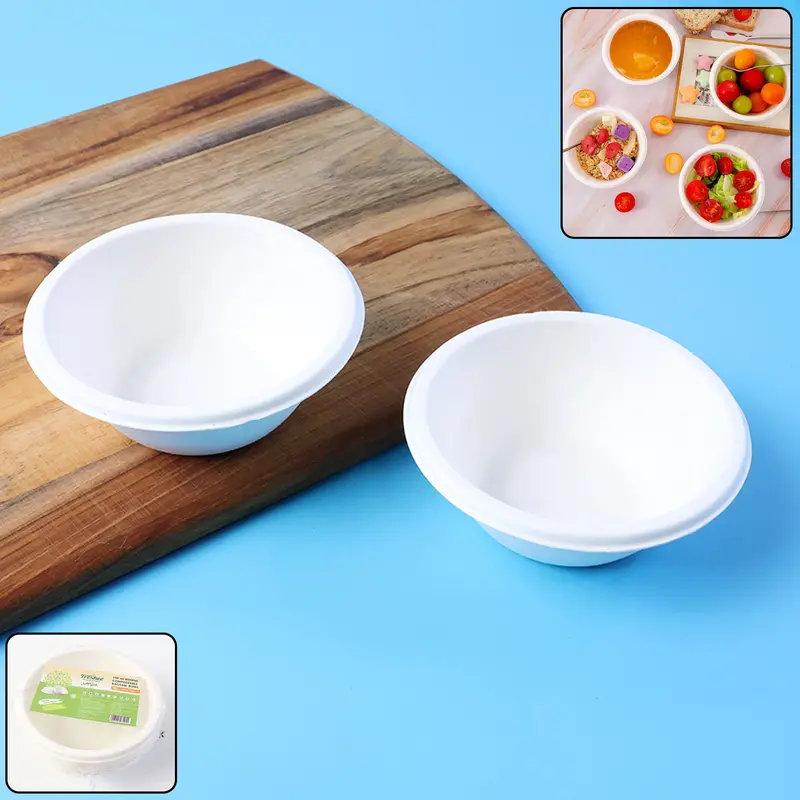 Freshee 180Ml Round Bagasse Soup Bowl – Leak-Resistant & Compostable (10-Pack) 1