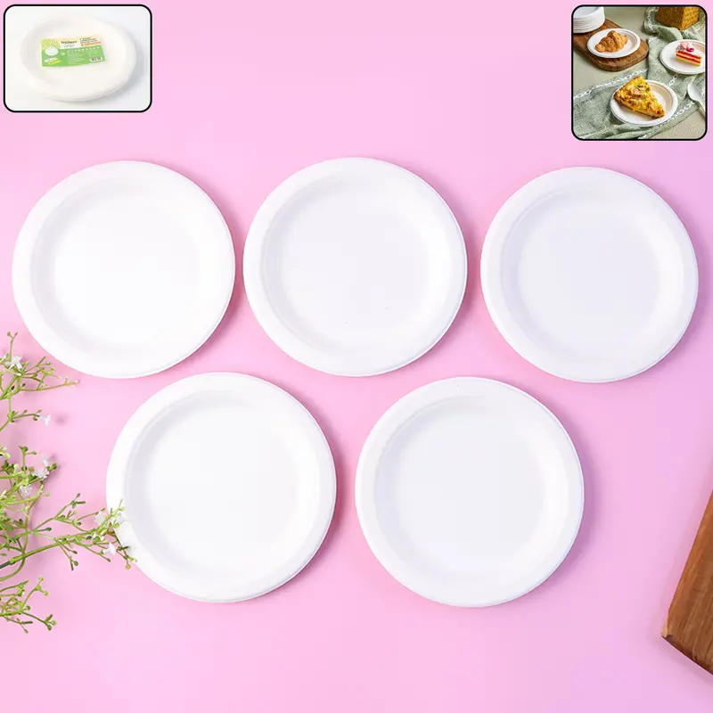 Freshee 6-Inch Compostable Bagasse Side Plate – Lightweight & Sturdy (10-Pack) 1