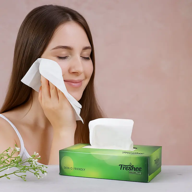 Freshee Skin-Gentle Facial Tissues — 100 Count (18 × 20 Cm) 1