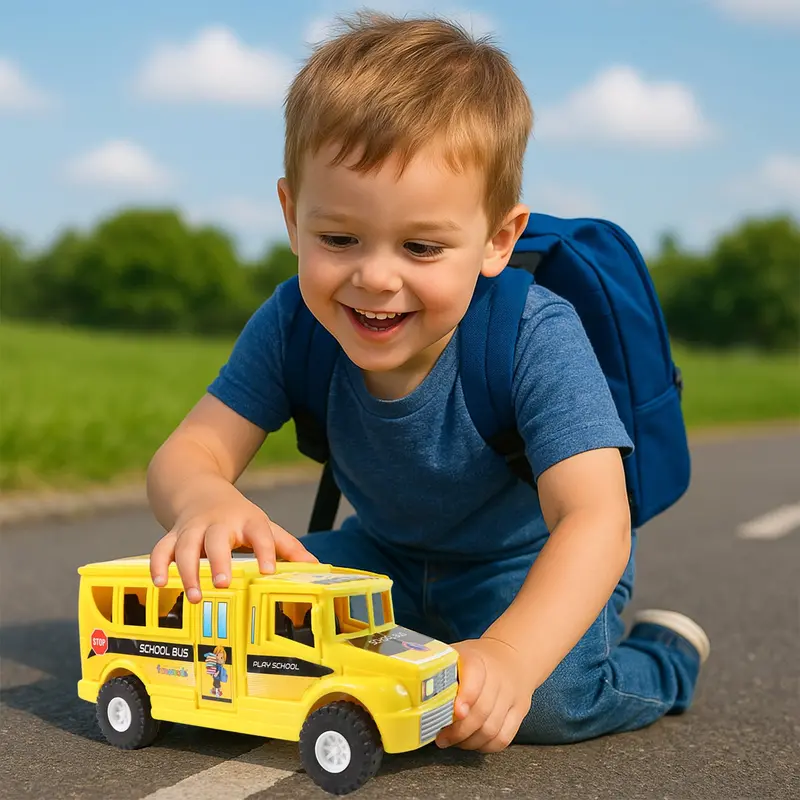 Friction-Powered School Bus Toy For Kids 1