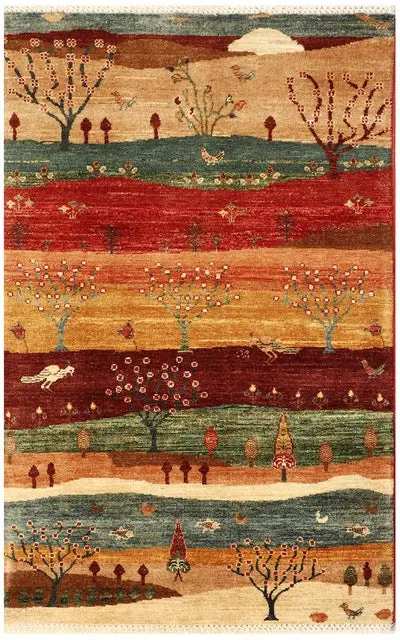 Gabbeh-Style Nomad Accent Rug (Ar79524), 3'1" X 5'1" 1