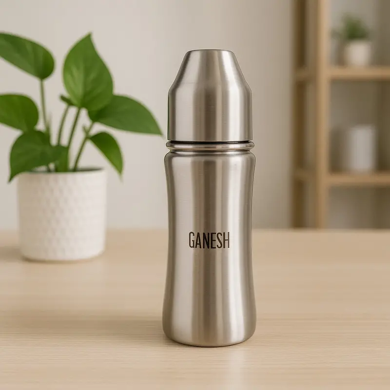 Ganesh Brand Stainless Steel Baby Feeding Bottle – 250 Ml, Bpa-Free, Ideal For Newborns & Toddlers 1