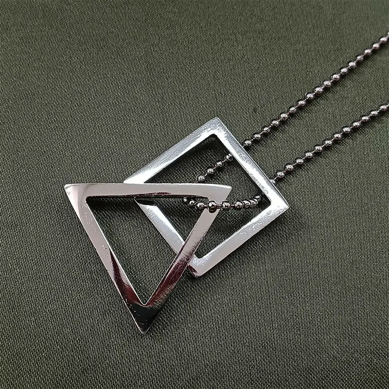 Geometric Square-And-Triangle Pendant For Men 1