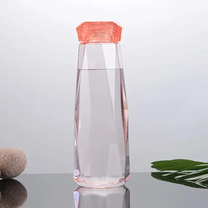 Glass Refrigerator Water Bottle With Secure Plastic Lid 1