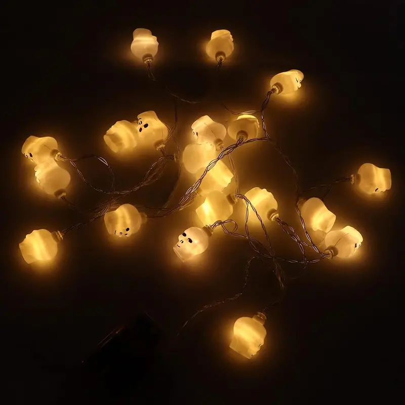 Glowing Halloween Skull Led String Lights For Indoor And Outdoor Spooktacular Decor 1