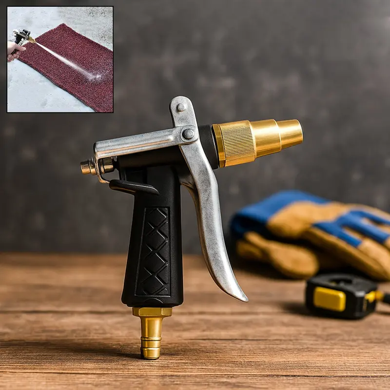 Gold-Finished Trigger Hose Nozzle – Adjustable Spray Lever For Garden Use 1