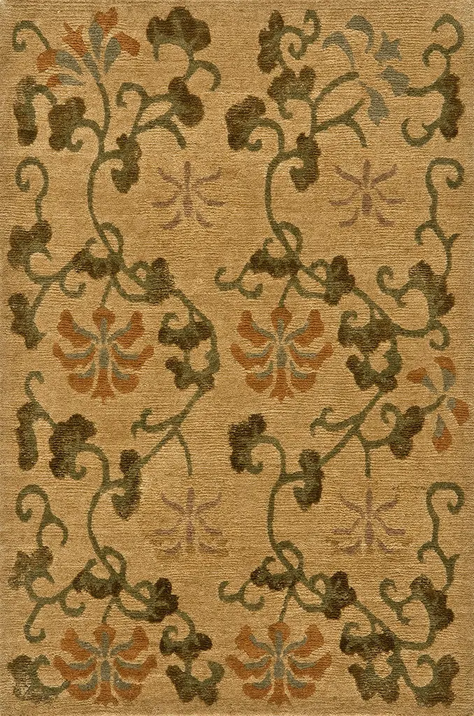 Gold Silk Chrysanthemum Field Rug 1
