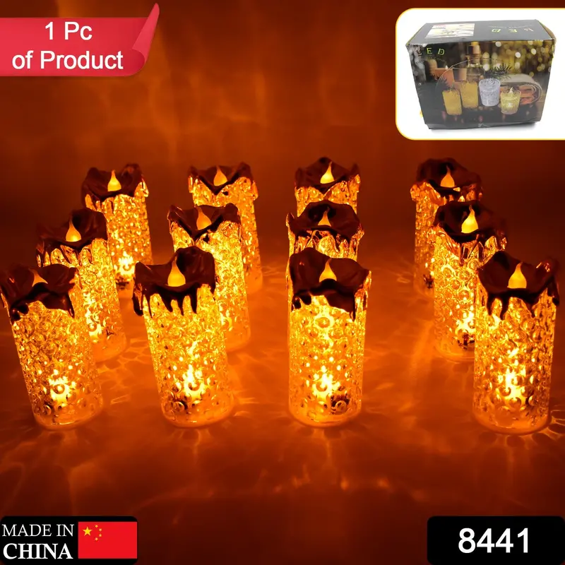 Gold-Tone Flameless Led Candles – Elegant Diwali Decor & Gift Set (12-Piece Minimum Order) 1