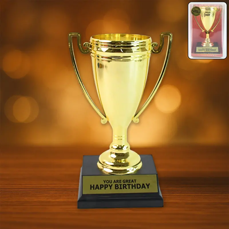 Golden Birthday Award Trophy – 'You Are Great' Celebration Plaque With Stand 1