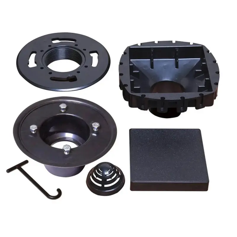 Goof Proof Square Shower Drain Kit With Linear Compatibility 1