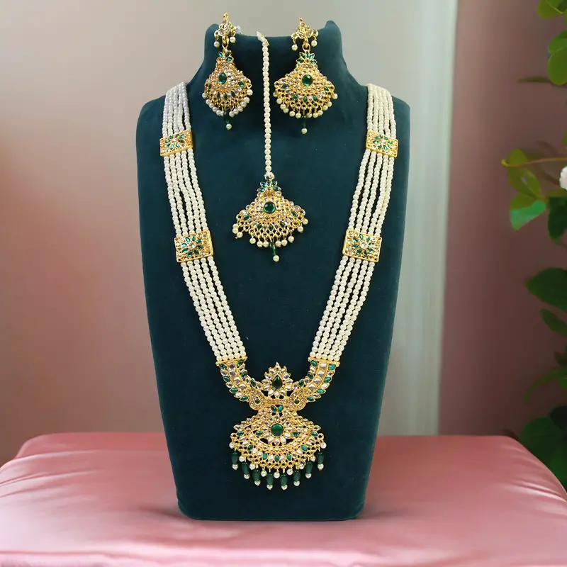 Green Moti Rani Haar Necklace – Symbol Of Grace And Heritage 1