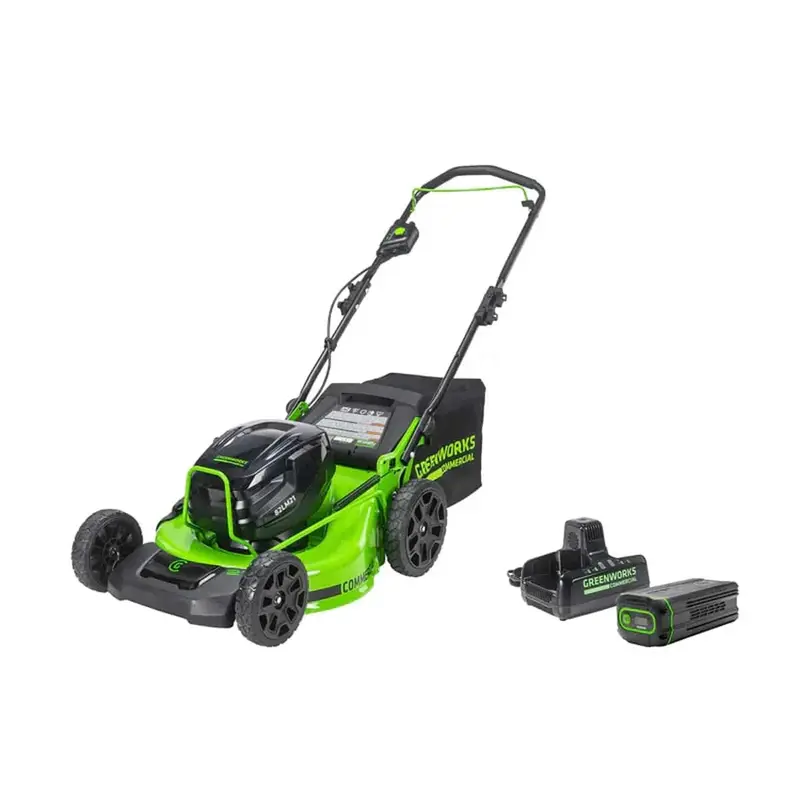 Greenworks 21-Inch Brushless Push Mower – Includes 5Ah Battery & 8A Dual-Port Charger 1