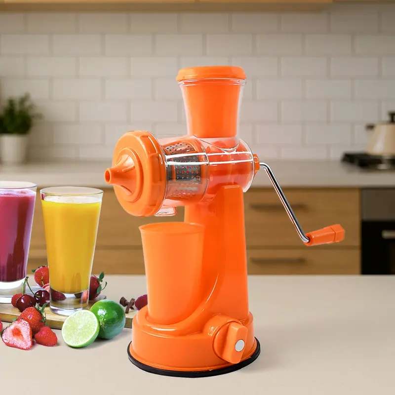 Hand-Crank Citrus & Vegetable Juicer – Includes Juice Cup + Pulp Collector 1