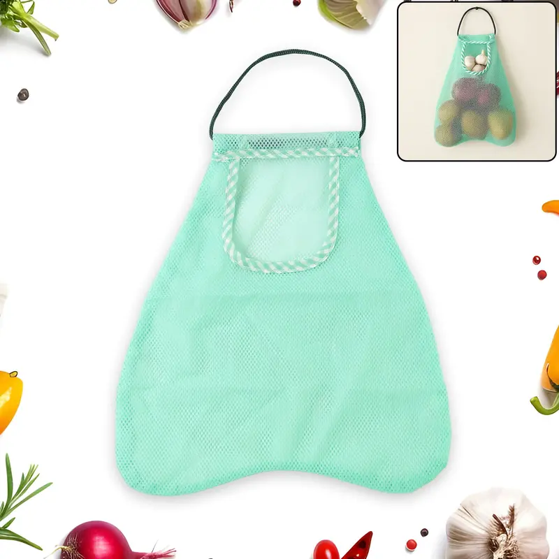 Hanging Mesh Storage Bag – Multi-Compartment Organizing Pouch For Small Items 1