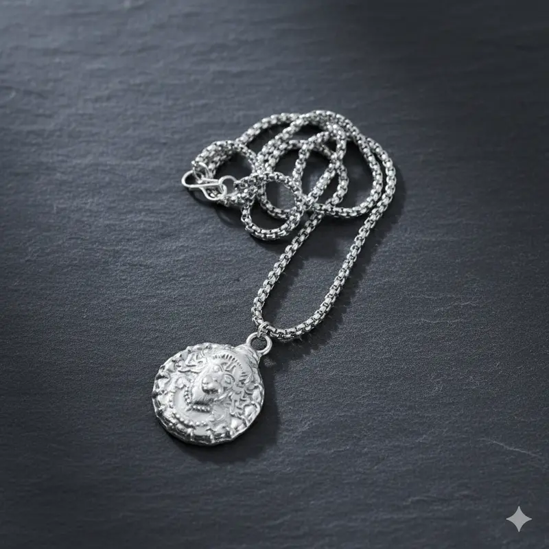 Hanuman Pendant Locket Necklace – Traditional Devotional Silver-Tone Jewelry 1