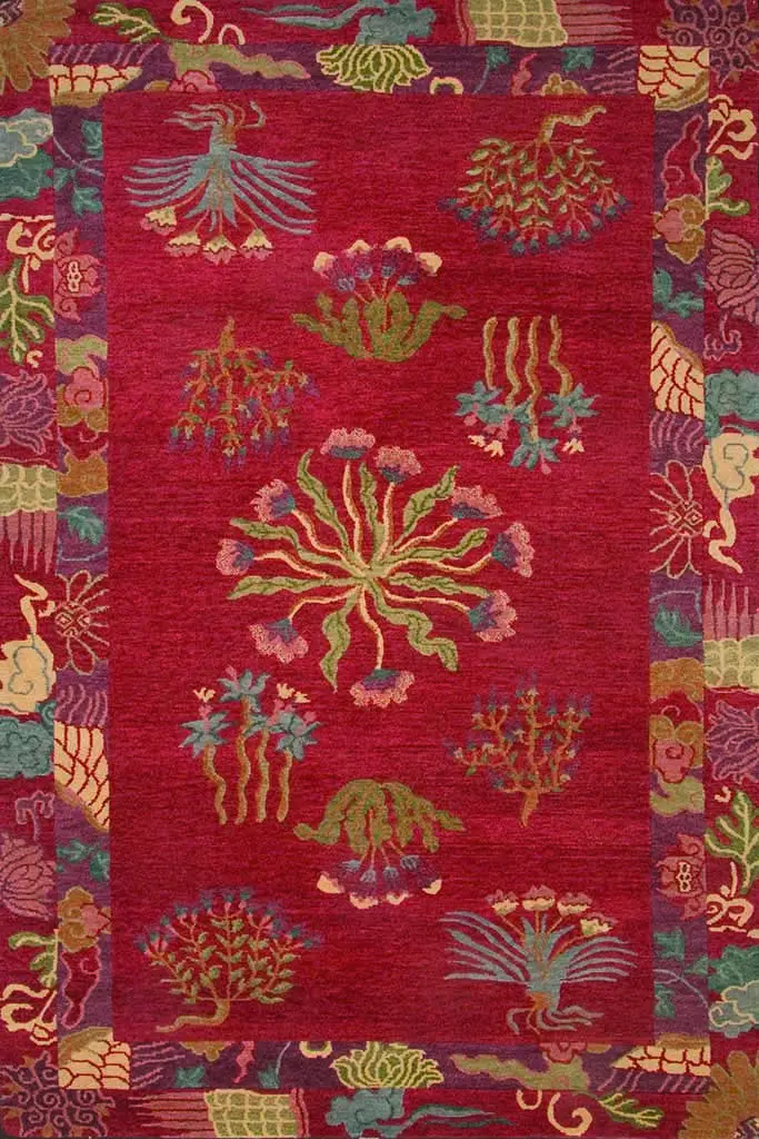 Healing Botanical Rug In Plum 1