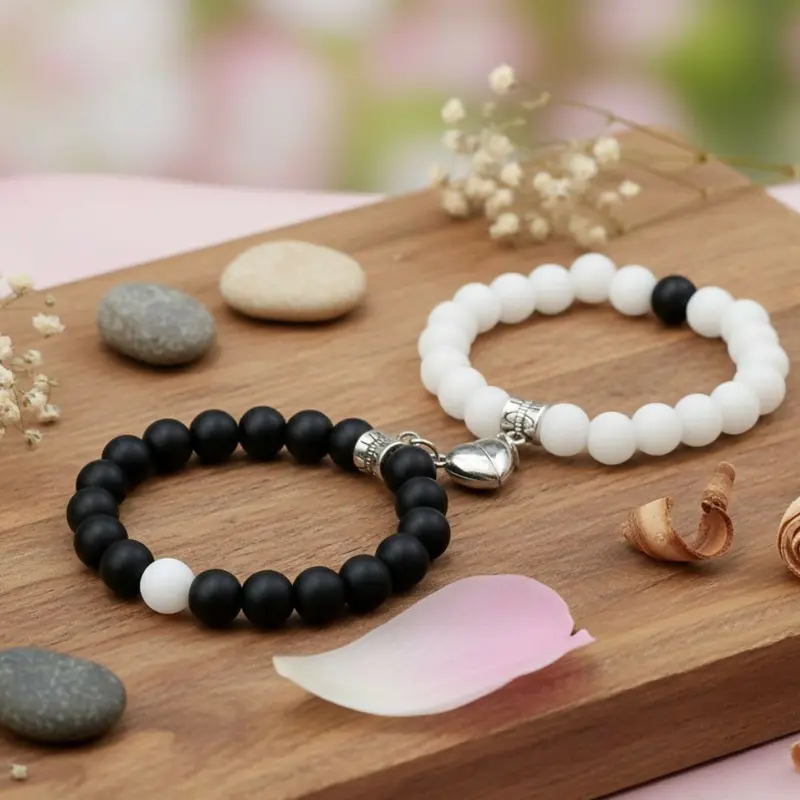 Heart-Motif Couple Bracelets – Coordinated Pair For Everyday Wear 1