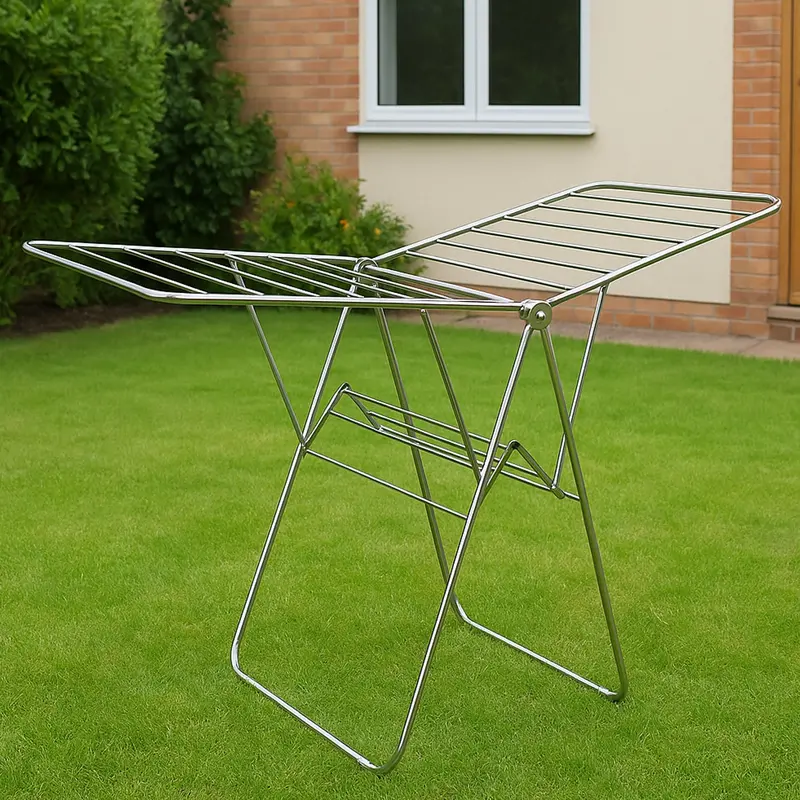 Heavy-Duty Foldable Clothes Drying Stand – Stainless Steel, Supermom Design 1
