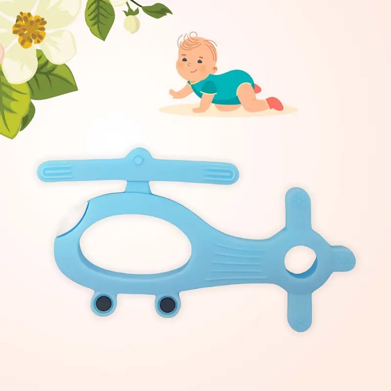Helicopter-Shaped Baby Teether – Bpa-Free Silicone Chew Toy 1