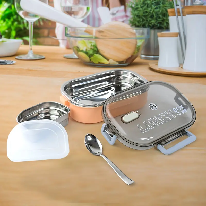 Home Chef Premium Leak-Resistant Round Stainless Steel Lunch Box 1