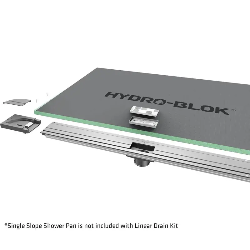 Hydro-Blok Linear Drain Installation Kit For Tiled Showers 1