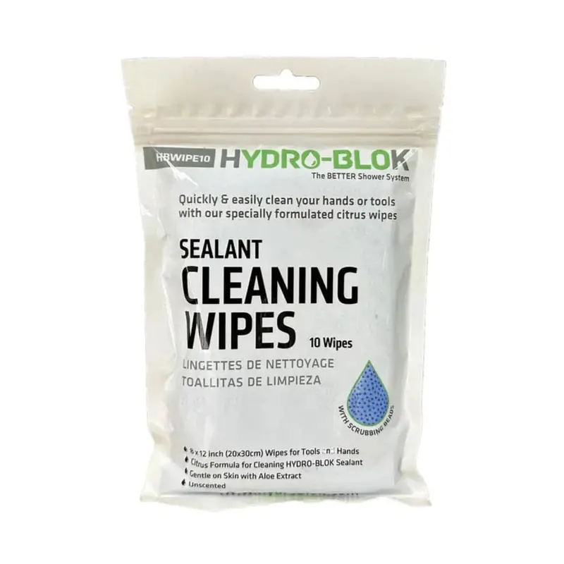 Hydro-Blok Sealant Remover Cleaning Wipes – Solvent-Free Formula 1