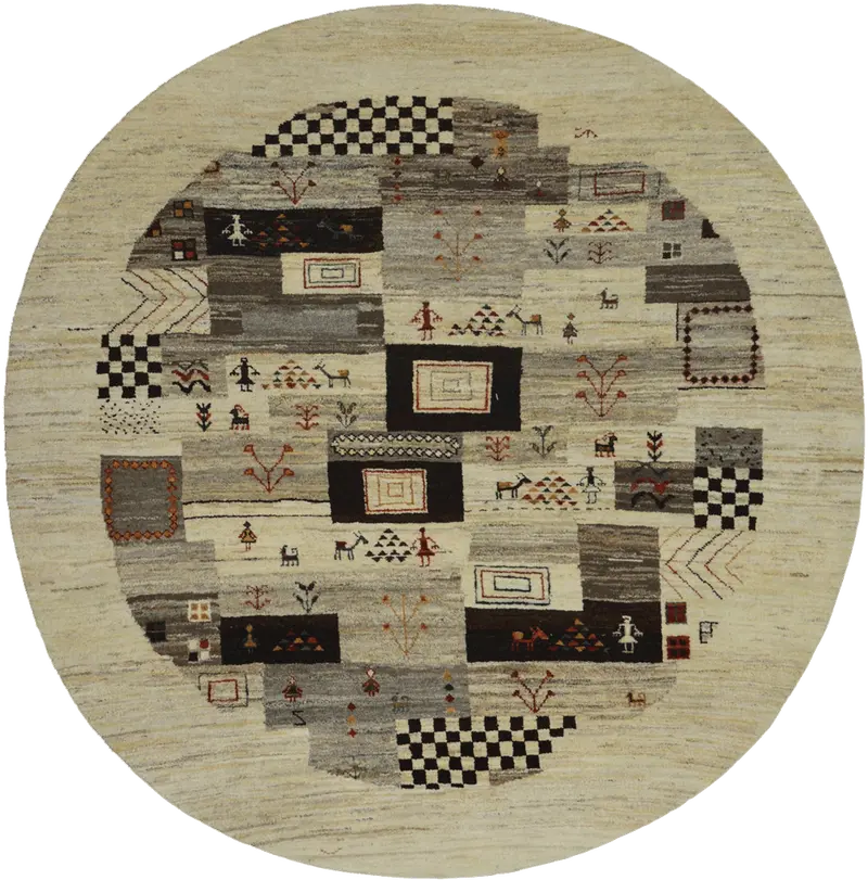 Indian Gabbeh – 6 Ft 3 In X 6 Ft 3 In Square Rug 1